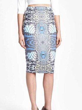LEITH Women's Faux Suede Print Pencil Skirt Size M